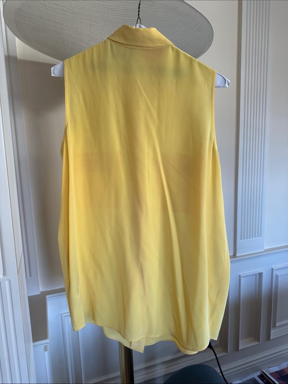 Equipment Sleeveless Collared Silk Camisole in Yellow